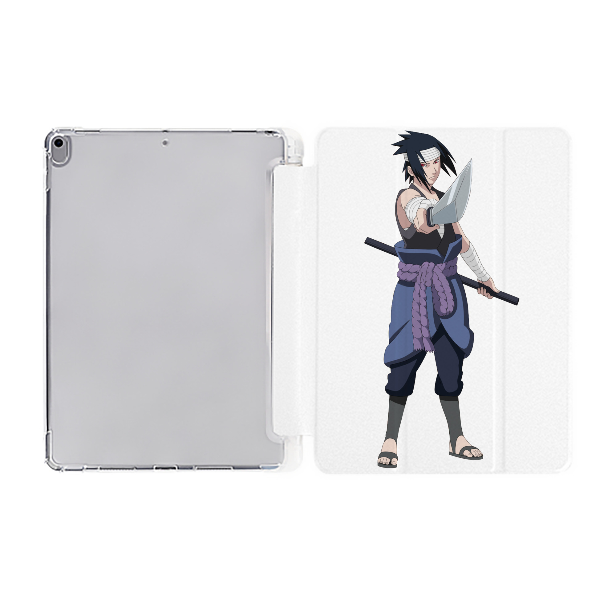 （画像用） NARUTO -ナルト- うちは サスケ Uchiha Sasuke IPad ケース ペン収納付き 三つ折りスタンド PUレザー×シリコン 対応機種9.5/10.5/10.9インチ